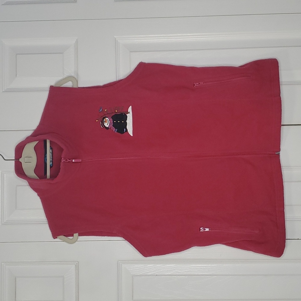 Tri Mountain Fleece Snowman Vest Embroidered Pockets